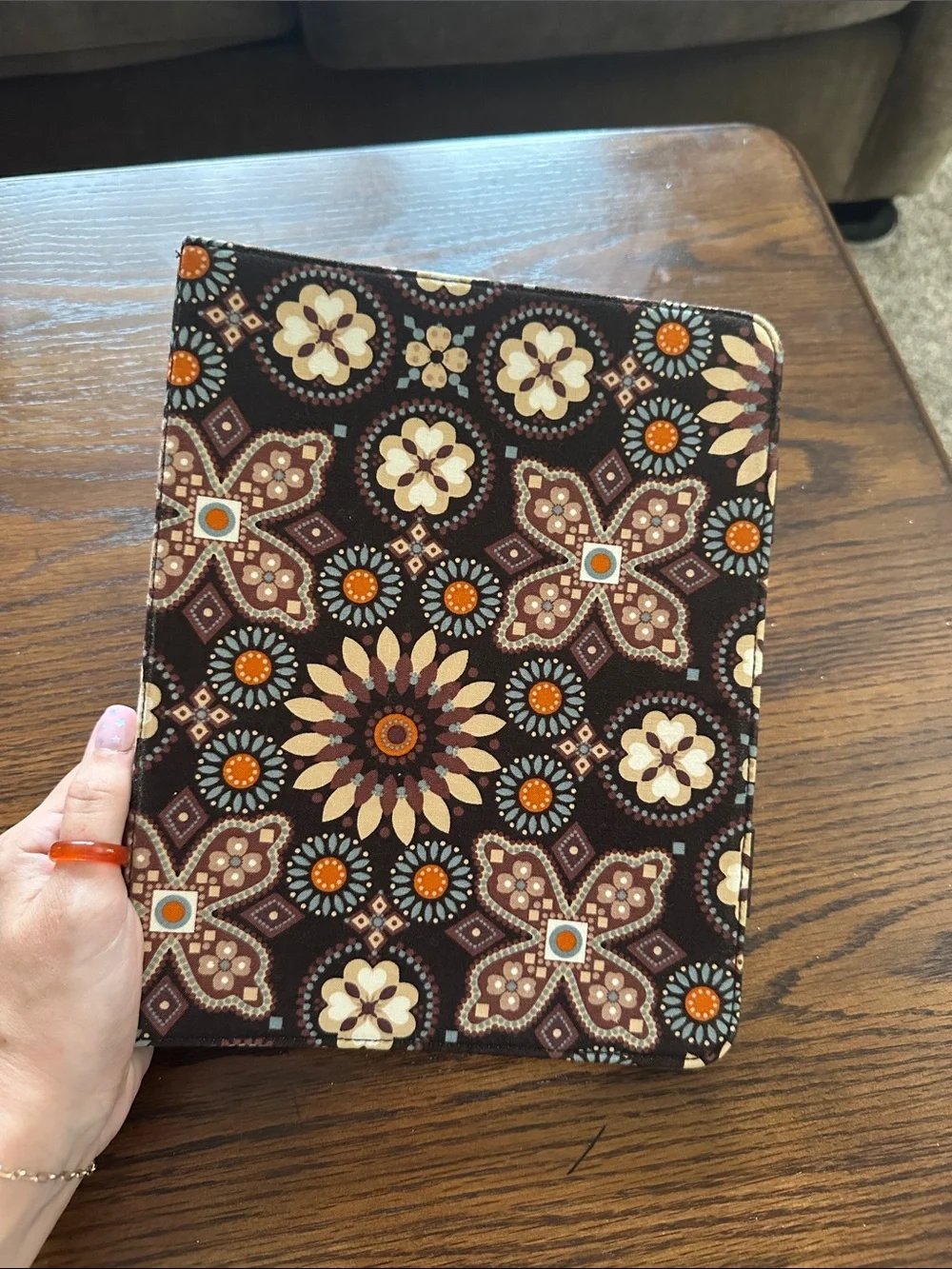 Vera Bradley Brown Floral iPad Tablet Sleeve with